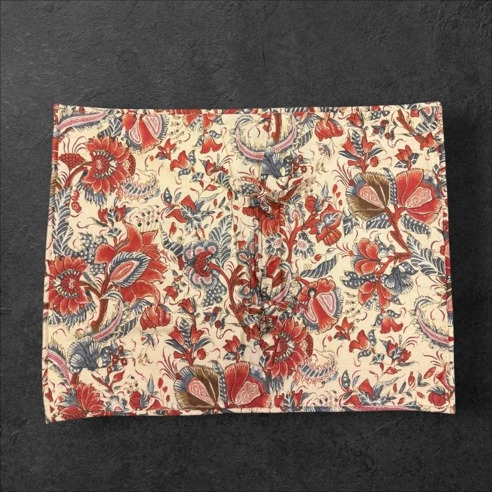Pottery Barn Jordan Palampore‎ Standard Quilted Pillow Shams Set of 2  Red Blue